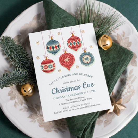 Chic Kerstmis Ornament Kaart