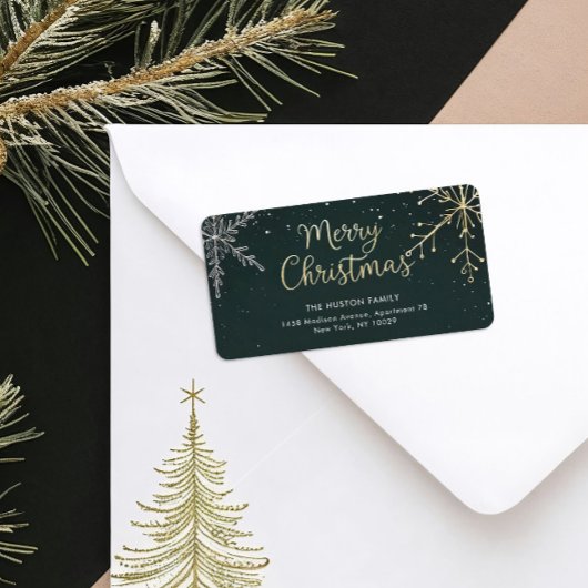 Chic Kerstmis Retouradreslabel Etiket