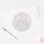 CHIC KERSTMIS Roos gouden en marmeren aangepaste s Ronde Sticker (Envelop)