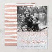 CHIC KERSTMIS Roos gouden en marmeren fotokaarten Feestdagenkaart (Voorkant / Achterkant)