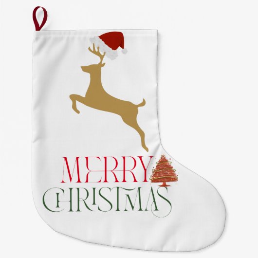 Chic Kerstmis Scandinavisch patroon Grote Kerstsok (Voorkant)