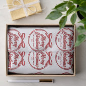 Chic Kerstmis Script Rode Lint Strik Tissuepapier (Geschenk)