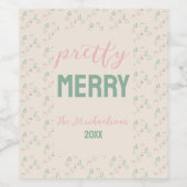 Chic Kerstmis Wijn Etiket (Enkel label)