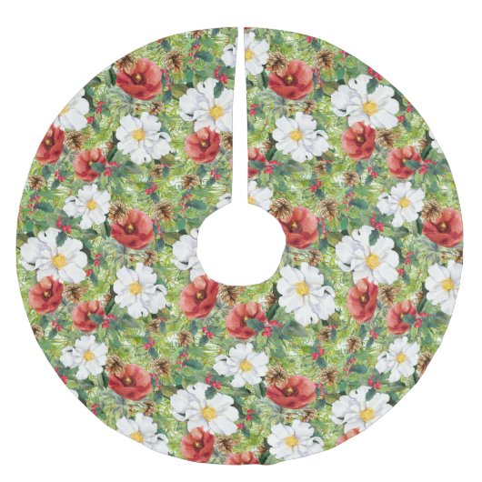 Chic KerstWinter Floral Kerstboom Rok (Voorkant)