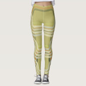 Chic Khaki Green Curves Patroon Leggings (Voorkant)