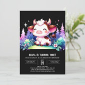 Chic Kinderen Koe Verjaardag Kaart (Staand voorkant)