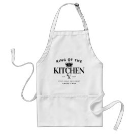 Chic King of the Kitchen Crown Foodie Dad for Men Standaard Schort