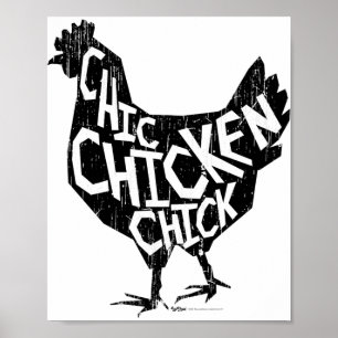 Chic Kip Kuiken Vintage Patroon Ontwerp Poster