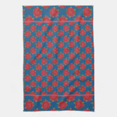 Chic Kitchen Towel of Tea Towel: rode rozen op bla Theedoek (Verticaal)