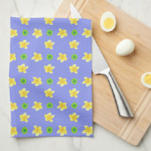 Chic Kitchen Towel: primroses, Polkas, blauw Theedoek (Quarter Fold)