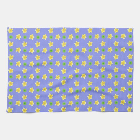 Chic Kitchen Towel: primroses, Polkas, blauw Theedoek (Horizontaal)