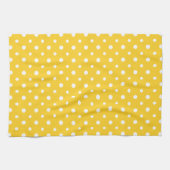 Chic Kitchen Towel: White Jumbo Polkas on Yellow Theedoek (Horizontaal)