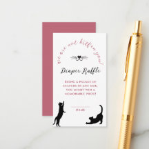 Chic Kitten Roze Meisje Baby Shower Luier Raffle