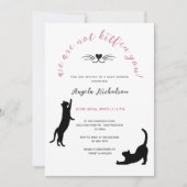 Chic Kitten Zwart & Roze Meisje Baby shower Kaart (Voorkant)