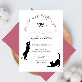 Chic Kitten Zwart & Roze Meisje Baby shower Kaart