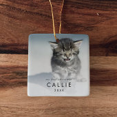 Chic Kitten's eerste kerstkat foto Keramisch Ornament