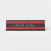 Chic Klasse Elegant Aangepast Professioneel Bloems Bureau Naambordje (Voorkant)