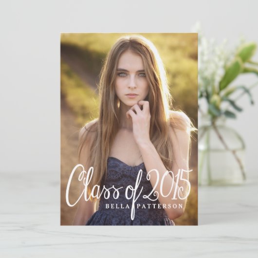 Chic Klasse van 2015 Foto Graduation Party Kaart (Staand voorkant)