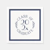 Chic Klasse van 2025 Afstuderen Navy Blue Typograp Servet (Voorkant)