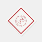 Chic Klasse van 2025 Afstuderen rode typografie Servet (Hoek)
