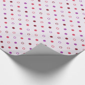 Chic-kleurig koraal-paars-pokkenpatroon cadeaupapier (Hoek)
