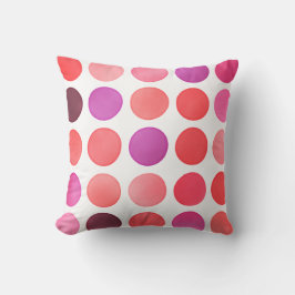 Chic-kleurig waterverf polka-puntpatroon kussen