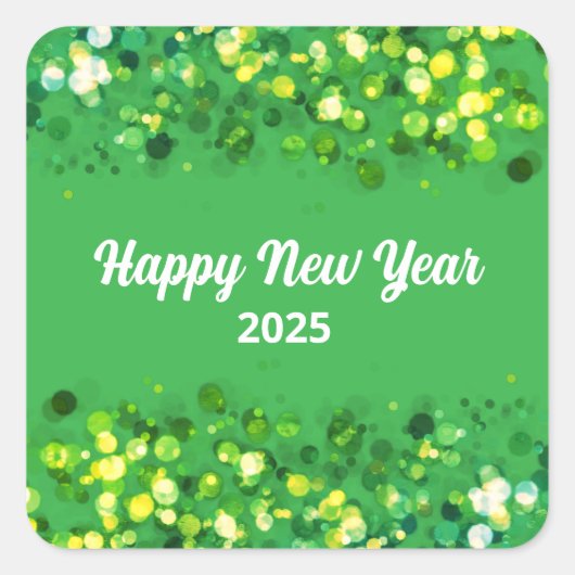 Chic kleurrijke glitter aangepaste tekst vierkante sticker (Voorkant)