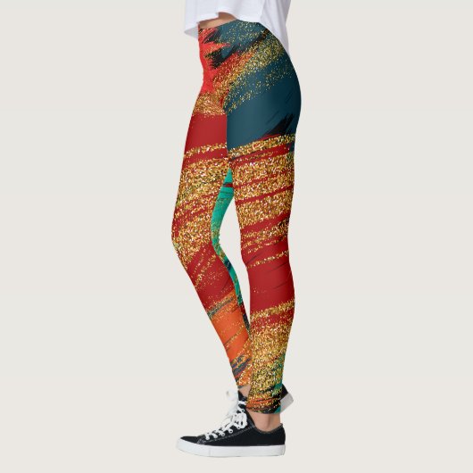 Chic kleurrijke glitter leggings (Links)