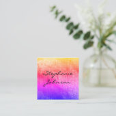 Chic Kleurrijke Grunge Cursieve Tekst Vierkante Visitekaartje (Staand voorkant)