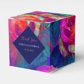 Chic kleurrijke heldere bloemen bruiloft bedankdoosjes (Voorkant Zijde)