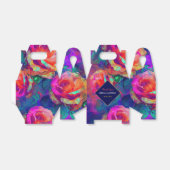 Chic kleurrijke heldere bloemen bruiloft bedankdoosjes (Uitgevouwen)