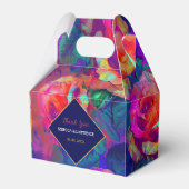 Chic kleurrijke heldere bloemen bruiloft bedankdoosjes (Voorkant Zijde)