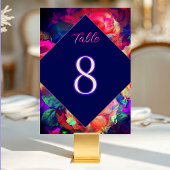 Chic kleurrijke heldere bloemen bruiloft kaart