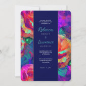 Chic kleurrijke heldere bloemen bruiloft kaart (Voorkant)