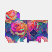 Chic kleurrijke heldere bloemen bruiloft tent bedankdoosjes (Uitgevouwen)