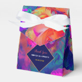 Chic kleurrijke heldere bloemen bruiloft tent bedankdoosjes (Voorkant Zijde)