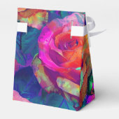 Chic kleurrijke heldere bloemen bruiloft tent bedankdoosjes (Achterkant)