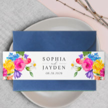 Chic kleurrijke levendige wilde bloemen bruiloft