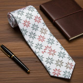 Chic Kleurrijke Poinsettia Motief Kerst Stropdas