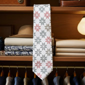 Chic Kleurrijke Poinsettia Motief Kerst Stropdas