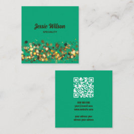 Chic kleurrijke QR Code modern Vierkante Visitekaartje