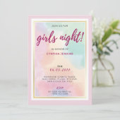 Chic kleurrijke vrijgezellenfeest uitnodiging (Staand voorkant)