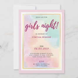 Chic kleurrijke vrijgezellenfeest uitnodiging