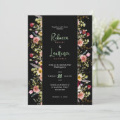 Chic kleurrijke wilde bloemen tuin bruiloft kaart (Staand voorkant)
