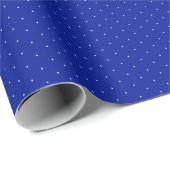 Chic kobalt blauw en wit minuscule poladots patroo cadeaupapier (Rol Hoek)