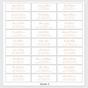 Chic koperen script gastnamen adres sticker