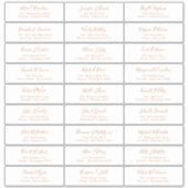 Chic koperen script gastnamen adres sticker (Voorkant)