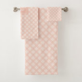 Chic Koraal Geruit Handdoekenset Moderne Minimalis Bad Handdoek (Insitu)