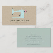 CHIC KRAFT AQUA BLUE PINK SEWWEKKMACHINE TAILOR VISITEKAARTJE (Voorkant / Achterkant)