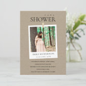 CHIC KRAFT MINIMAL CUSTOM FOTO BABY SHOWER INVITE BEDANKKAART (Staand voorkant)